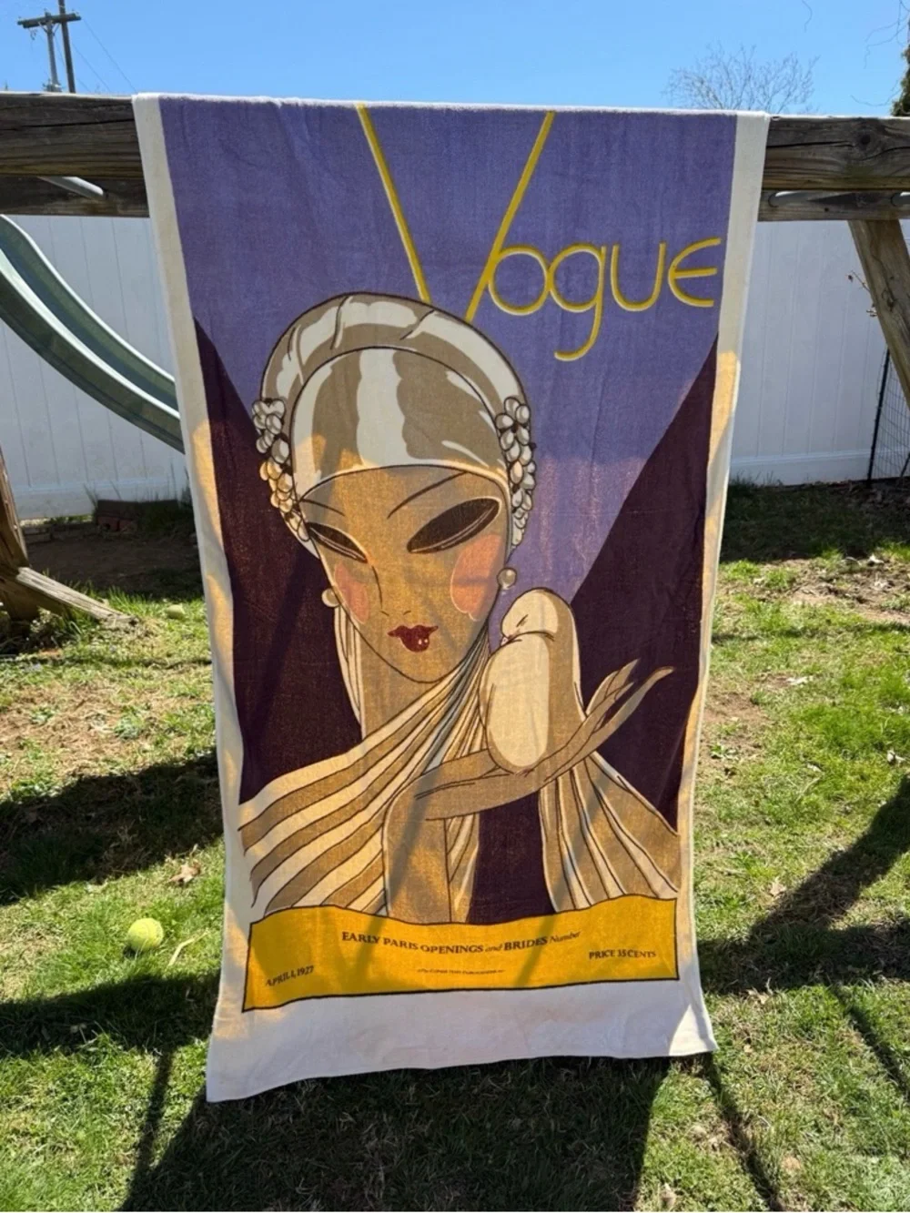 vintage VOGUE beach towel by Martex Label
